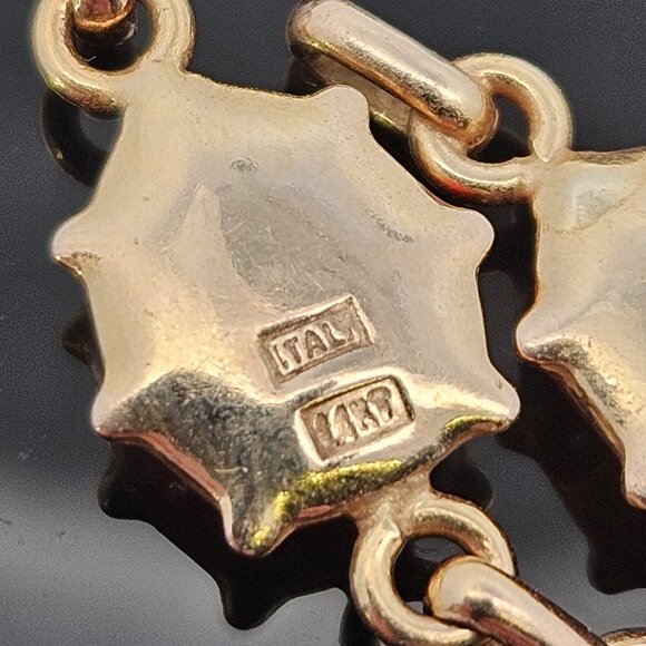 14K Yellow Gold Ladybug Lady Bug Link Bracelet 6.5 Inches - Picture 13 of 14